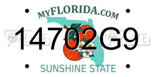 14702G9 Florida License Plate