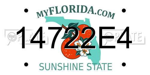 14722E4 Florida License Plate