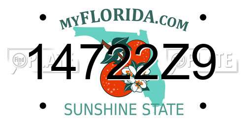 14722Z9 Florida License Plate