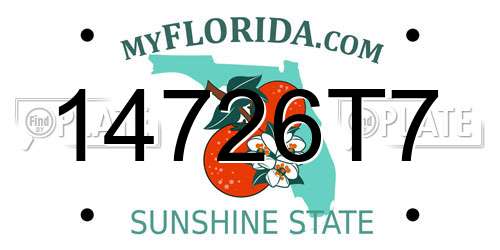 14726T7 Florida License Plate