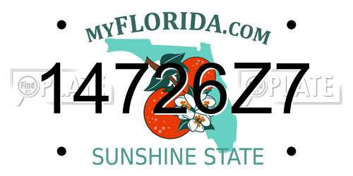 14726Z7 Florida License Plate