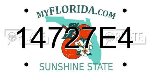 14727E4 Florida License Plate