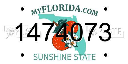 1474073 Florida License Plate