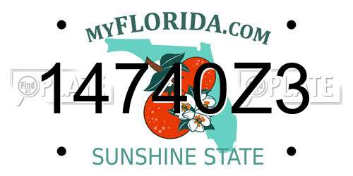 14740Z3 Florida License Plate