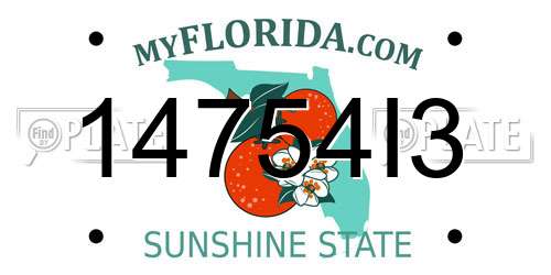 14754I3 Florida License Plate