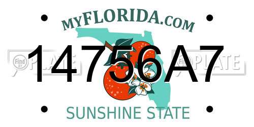 14756A7 Florida License Plate