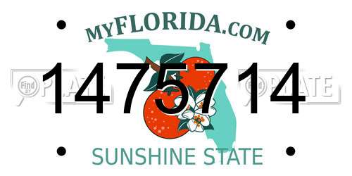 1475714 Florida License Plate