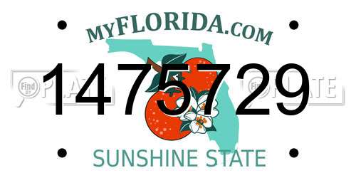 1475729 Florida License Plate