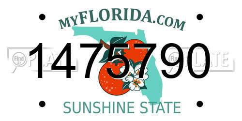 1475790 Florida License Plate