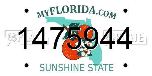 1475944 Florida License Plate