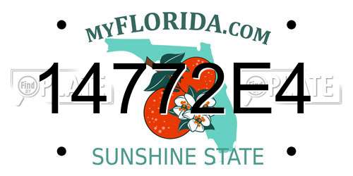14772E4 Florida License Plate