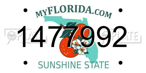 1477992 Florida License Plate