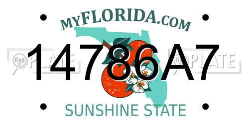 14786A7 Florida License Plate