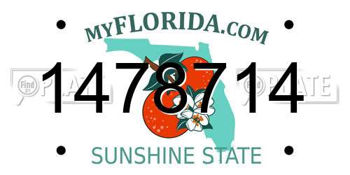 1478714 Florida License Plate