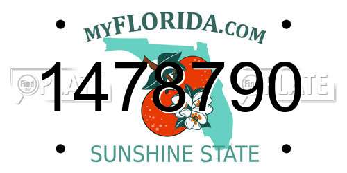 1478790 Florida License Plate