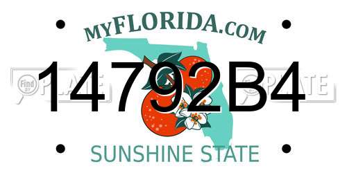 14792B4 Florida License Plate