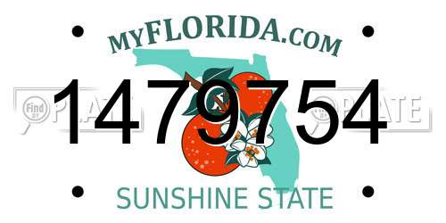 1479754 Florida License Plate