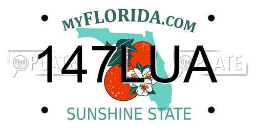147LUA Florida License Plate