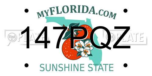 147PQZ Florida License Plate