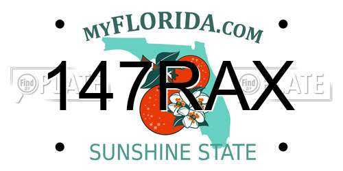 147RAX Florida License Plate