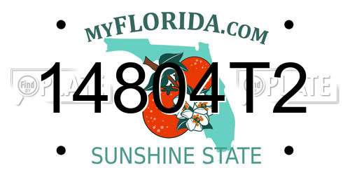 14804T2 Florida License Plate