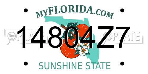 14804Z7 Florida License Plate
