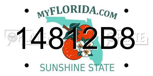 14812B8 Florida License Plate