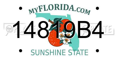 14819B4 Florida License Plate