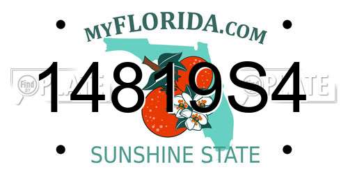14819S4 Florida License Plate
