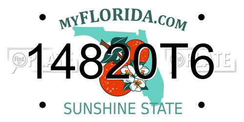 14820T6 Florida License Plate
