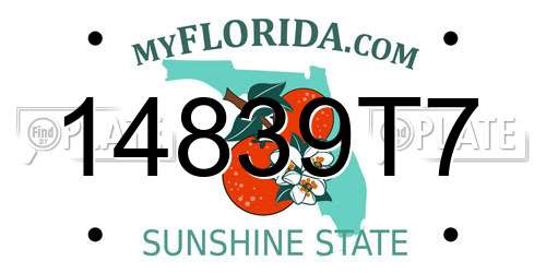 14839T7 Florida License Plate