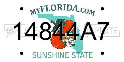 14844A7 Florida License Plate