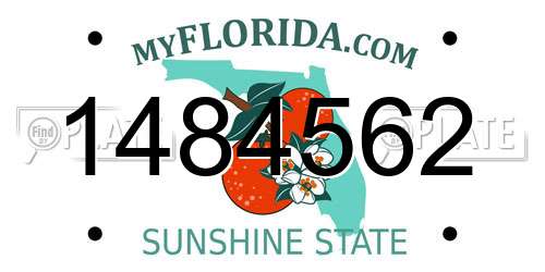 1484562 Florida License Plate