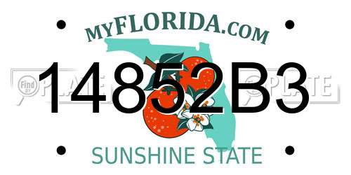 14852B3 Florida License Plate