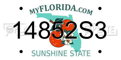 14852S3 Florida License Plate