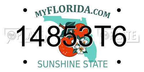 14853T6 Florida License Plate