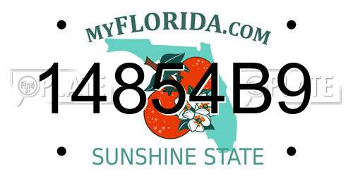 14854B9 Florida License Plate