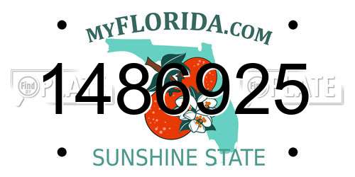 1486925 Florida License Plate