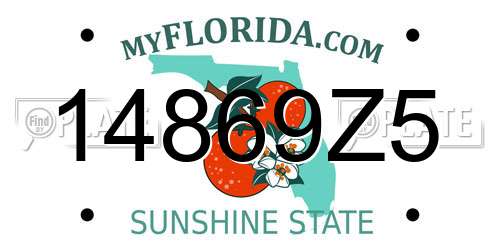 14869Z5 Florida License Plate