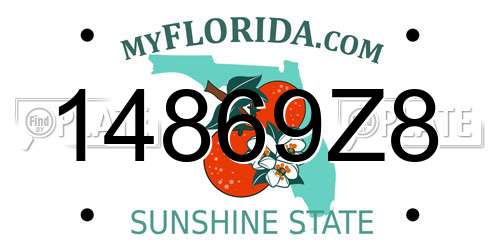 14869Z8 Florida License Plate
