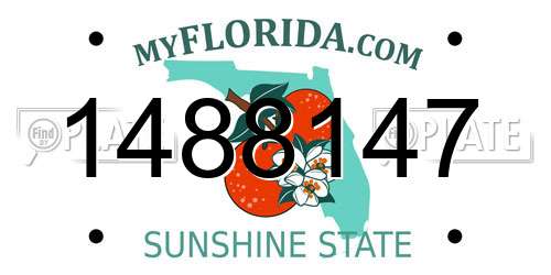 1488147 Florida License Plate