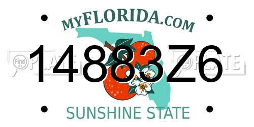 14883Z6 Florida License Plate