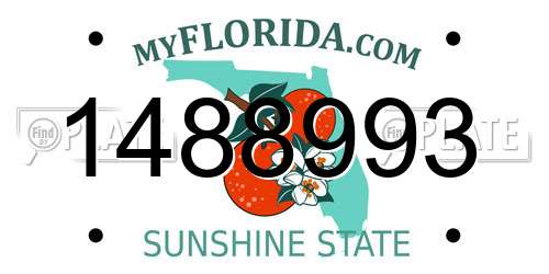 1488993 Florida License Plate