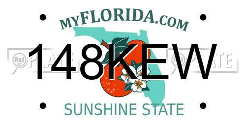 148KEW Florida License Plate