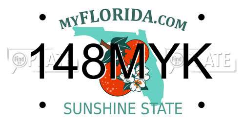 148MYK Florida License Plate