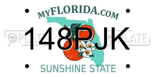 148PJK Florida License Plate