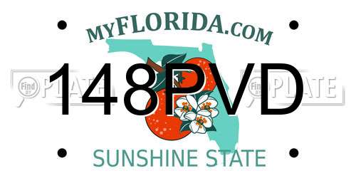 148PVD Florida License Plate