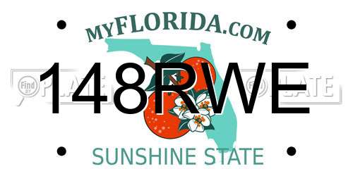 148RWE Florida License Plate