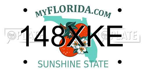 148XKE Florida License Plate