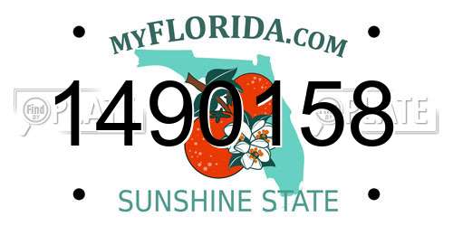 1490158 Florida License Plate